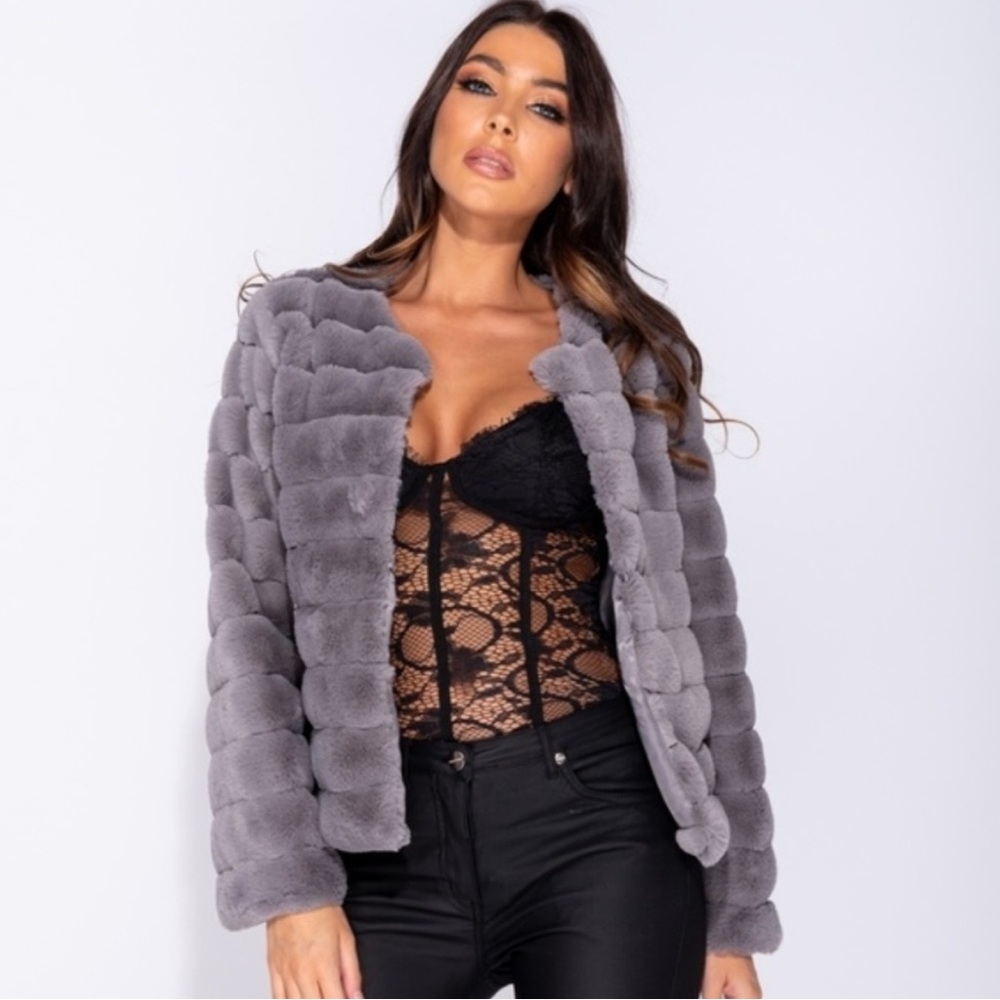 Brown Soft Faux Fur Hoodie Jacket